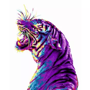 H136 Набор для рисования по номерам 'Тигриный оскал' 40*50см