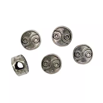 H1502 Подвеска металлическая 'Инь Янь',, 6*8мм, упак./5 шт., Astra&amp;Craft (серебро состаренное)