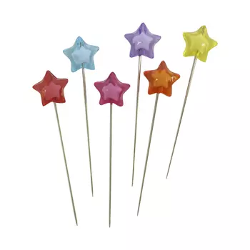 H17-L1316 Булавки декоративные с цветными звездочками, упак./6 шт., Astra&amp;Craft