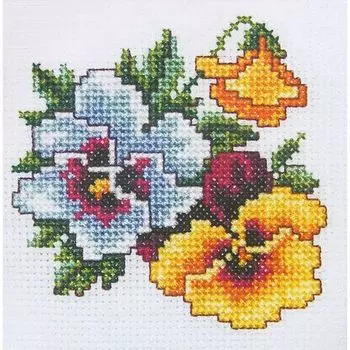 H242 Набор для вышивания RTO 'Анютины глазки', 10x10 см