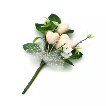 H31-7228 Декоративный букетик с белыми сердечками, Astra&amp;Craft