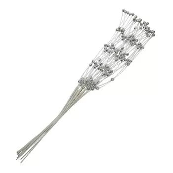 HF14102601 Цветы, 3 мм*21 см (серебро)