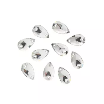 ХК001НН712 Хрустальные стразы пришивные формы 'капля', белый 7х12 мм 10 шт/упак.