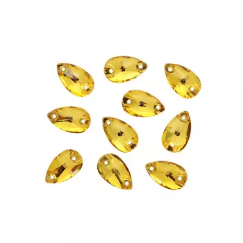 ХК004НН712 Хрустальные стразы пришивные формы 'капля', желтый 7х12 мм 10 шт/упак.