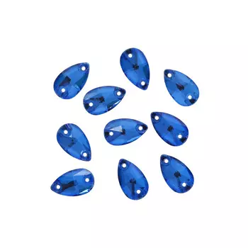 ХК011НН712 Хрустальные стразы пришивные формы 'капля', синий 7х12 мм 10 шт/упак.