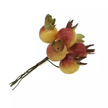 HQY15-P1980 Декоративный букетик 'Гранат', красно-желтый, упак./6 шт., 'Астра'