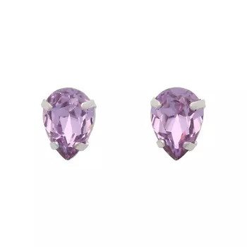 Хрустальные стразы в цапах/серебро капля 8мм, 2шт упак Астра (117 сиреневый)