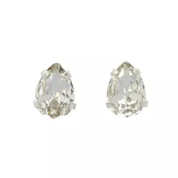 Хрустальные стразы в цапах/серебро капля 8мм, 2шт упак Астра (101 прозрачный)