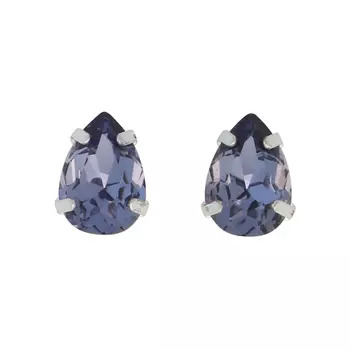 Хрустальные стразы в цапах/серебро капля 8мм, 2шт упак Астра (133 фиолетовый)