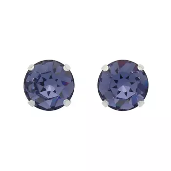 Хрустальные стразы в цапах/серебро круглые 12мм, 2шт упак Астра (133 фиолетовый)