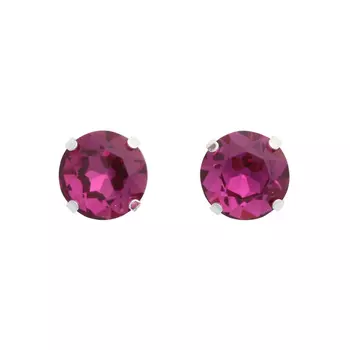 Хрустальные стразы в цапах/серебро круглые 12мм, 2шт упак Астра (134 фуксия)