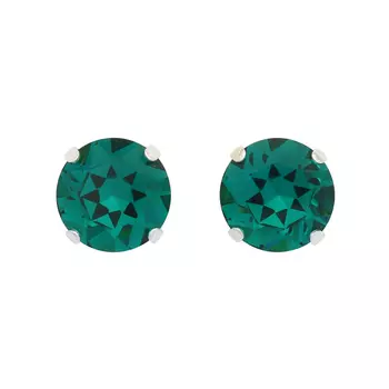 Хрустальные стразы в цапах/серебро круглые 12мм, 2шт упак Астра (127 изумрудный)