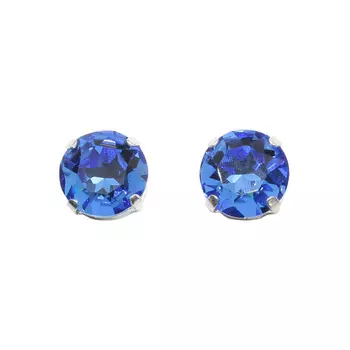 Хрустальные стразы в цапах/серебро круглые 12мм, 2шт упак Астра (116 синий)