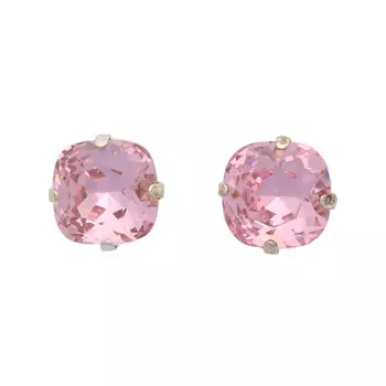 Хрустальные стразы в цапах/серебро кушон 10мм, 2шт упак Астра (111 розовый)