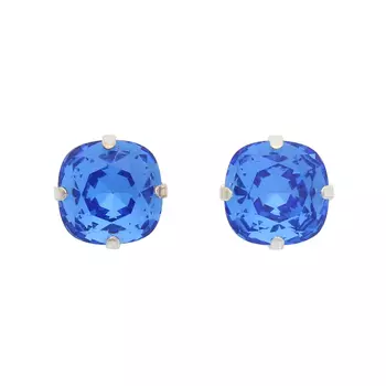 Хрустальные стразы в цапах/серебро кушон 10мм, 2шт упак Астра (116 синий)