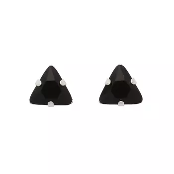 Хрустальные стразы в цапах/серебро треугольные 8мм, 2шт упак Астра (103 черный)