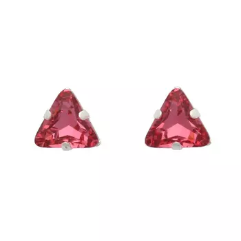 Хрустальные стразы в цапах/серебро треугольные 8мм, 2шт упак Астра (104 красный)
