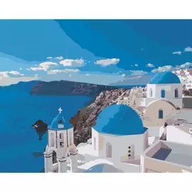 HS0009 Набор для рисования по номерам 'Вид на Санторини' 40*50см