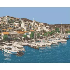 HS0014 Набор для рисования по номерам 'Пристань в Италии' 40*50см