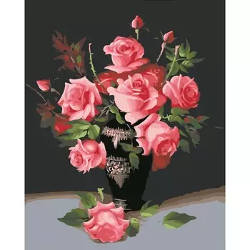 HS0025 Набор для рисования по номерам 'Ваза с розами' 40*50см