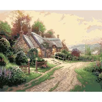 HS0079 Набор для рисования по номерам 'Домик у дороги' 40*50см