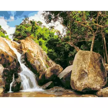 HS0225 Набор для рисования по номерам 'Водопад в Таиланде' 40*50см