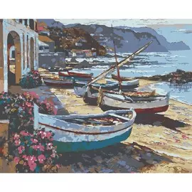 HS0234 Набор для рисования по номерам 'Лодочки' 40*50см