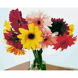 HS0352 Набор для рисования по номерам 'Герберы в вазе' 40*50см