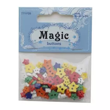 I-1433-W2 Набор пуговиц, Звездочки 5г/упак (Ассорти A)