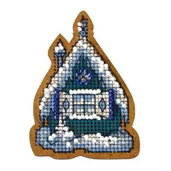 ИК-001 Набор для вышивания крестом на основе Созвездие 'Новогодняя игрушка 'Теремок' 4,5*8см