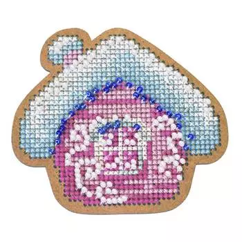 ИК-002 Набор для вышивания крестом на основе Созвездие 'Новогодняя игрушка 'Избушка' 7*8см