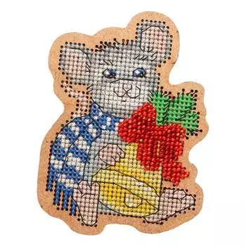 ИК-014 Набор для вышивания крестом на основе 'Созвездие' Новогодняя игрушка 'Звонкий колокольчик' 7*9,5см