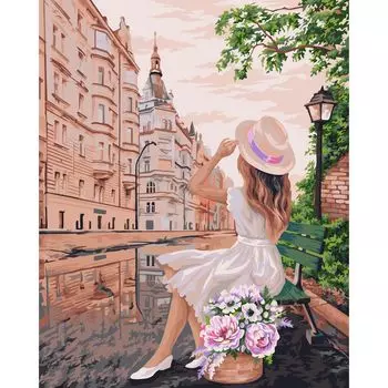 J045 Набор для рисования по номерам 'Свидание с городом' 40*50см