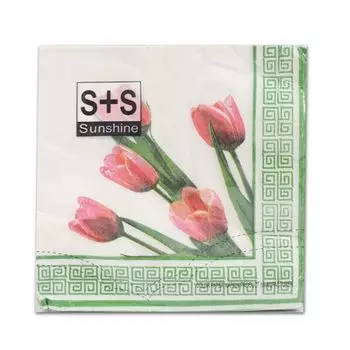 JLC-2PLY Салфетки 33*33см, 2-х слойные 20 шт/упак (тюльпаны)