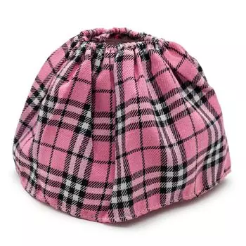 Юбка для куклы клетчатая 20 см (черно/розовая)