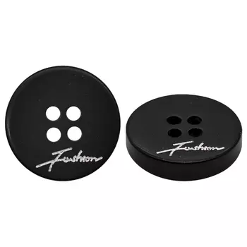 К2687 Пуговица 20мм 4пр. Fashion (черный с белой надписью)