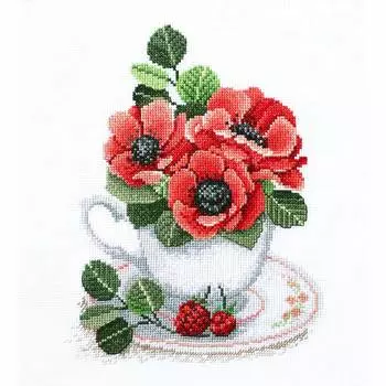 К-330 Набор для вышивания крестом Созвездие ' Алое очарование' 16х20,5см