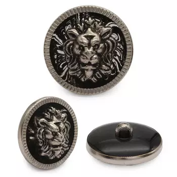 K-596 Пуговица 21мм (черный с серебром)