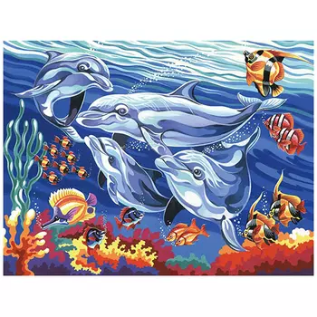 KA007 Набор для рисования по номерам 'Морские приключения' 30*40см