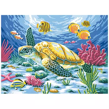 KA008 Набор для рисования по номерам 'Обитатели морских глубин' 30* 40см