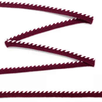 Кант 0,7см отделочный 07-8474 (12/01 бордовый/белый)