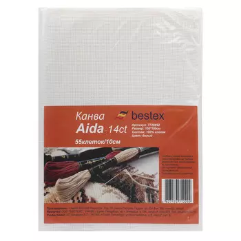 Канва Aida 14ct, 150*100см белая Bestex