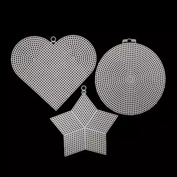 Канва пластиковая, больш. микс (круг, сердце, звезда), упак./3 шт., Bestex