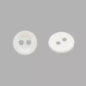 КАР01 Пуговица 11 мм, 2 пр., глянец (белый глянец)