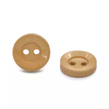 КАР01 Пуговица 11 мм, 2 пр., глянец (229 бежевый глянец)