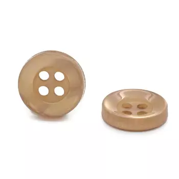 КАР01 Пуговица, перламутр, 11 мм, 4 пр. (128 бежевый)
