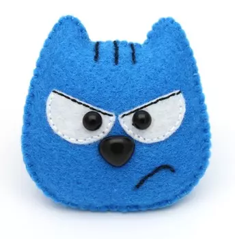 KB004 Набор для изготовления броши 'Котик' синий