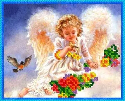 КБА-5002 Канва с рисунком для бисера 'На облаке', А5