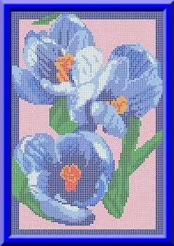 КБЦ-4008 Канва с рисунком для бисера 'Крокус', А4