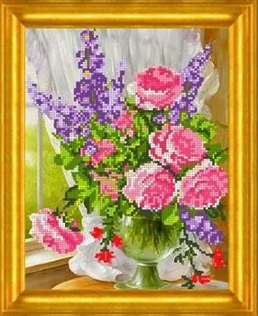 КБЦ-4020 Канва с рисунком для бисера 'Майский букет', А4